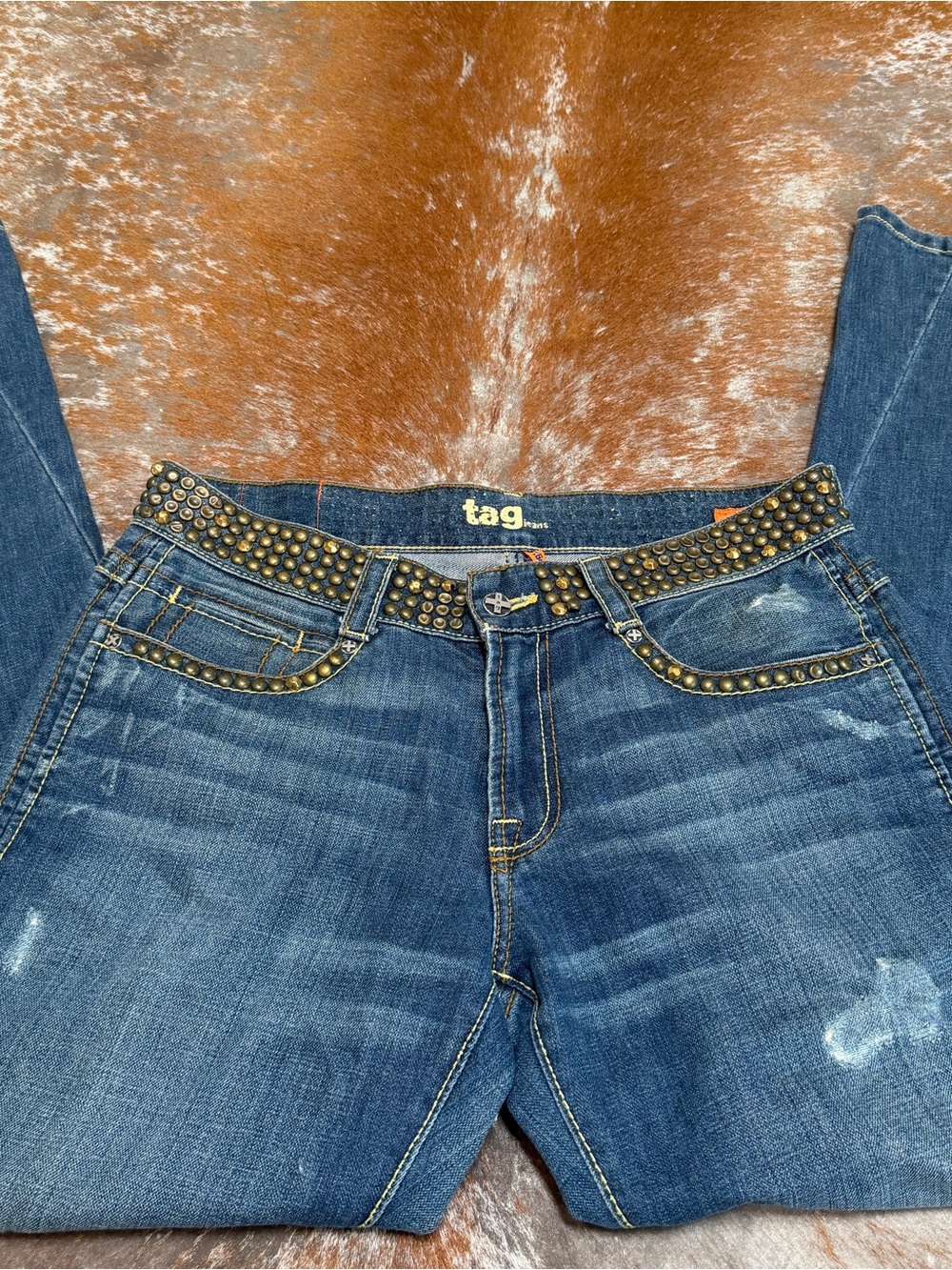 Tag Women's Dark Blue Studded Bootcut Jeans